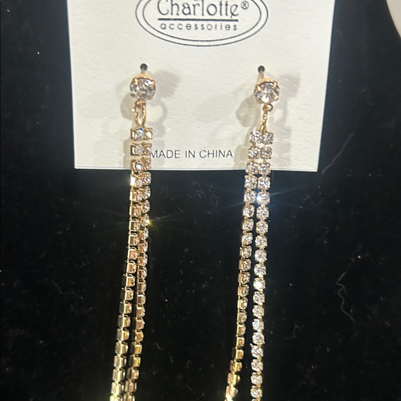 Charming Charlie Elegant Silver and Gold Dangle Earrings - Picture 4 of 7